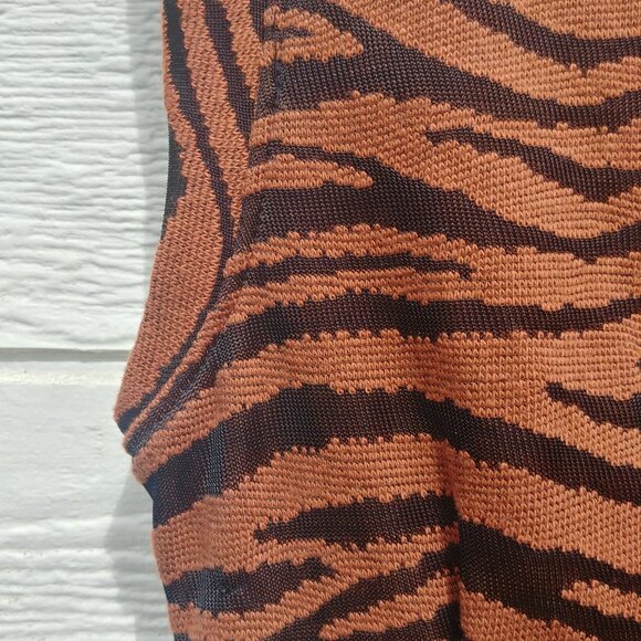 Free People animal print brown black tiger stripe mini dress button down Small - Picture 6 of 16